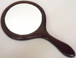 cherry rosewood hand mirror