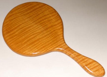 wooden hand mirror