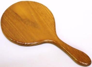 golden oak hand mirror
