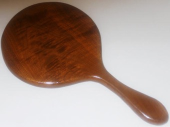 wood hand mirror